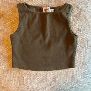 Olive, Princess Polly High Neck Crop Top